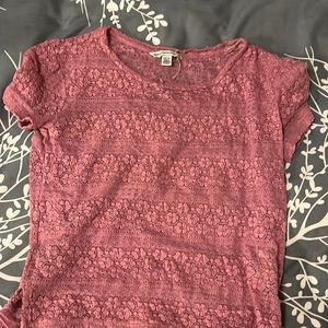 American Eagle outfitters pink lace see-through shirt